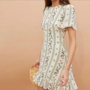 Reformation Floral Minidress in Heath 6